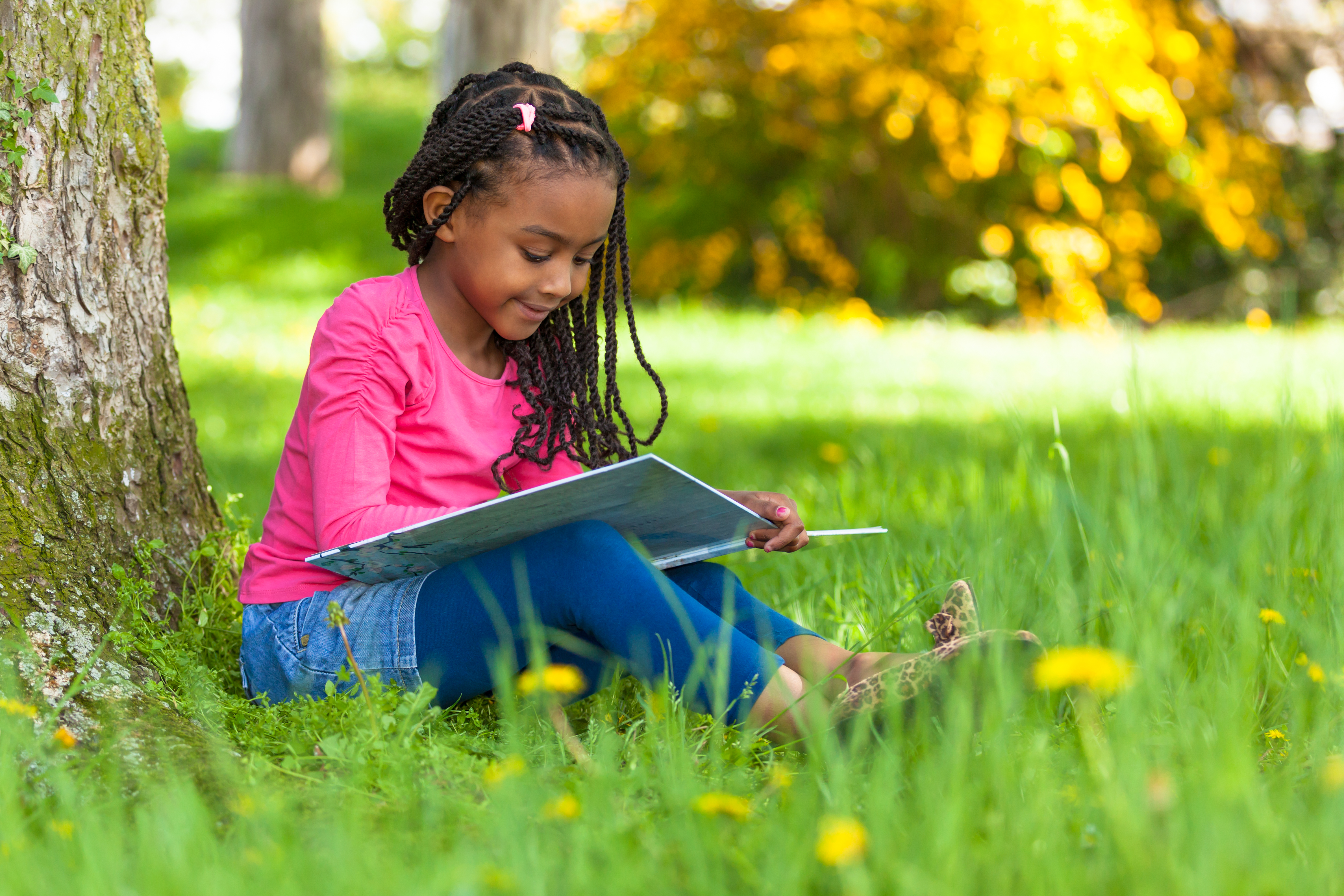 A child reading a book